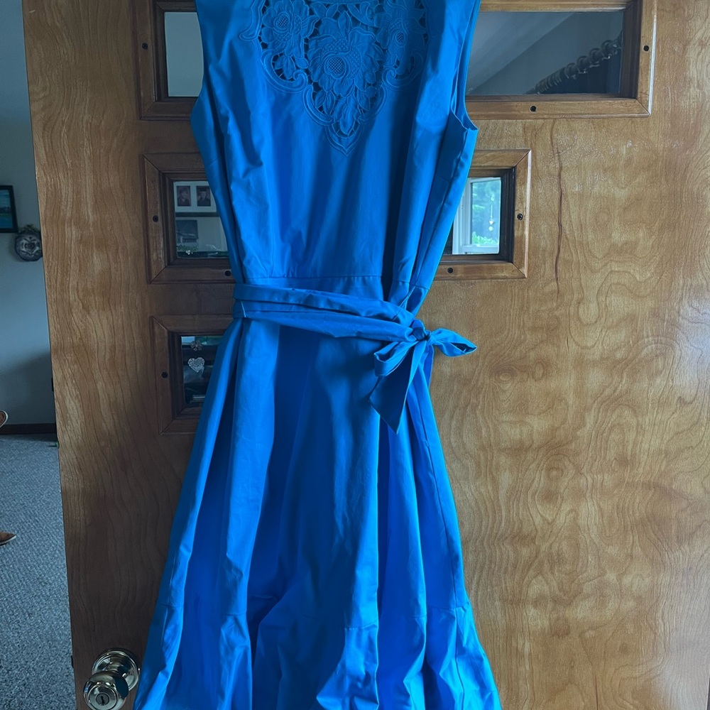 Talbots Blue Halter Midi Sundress